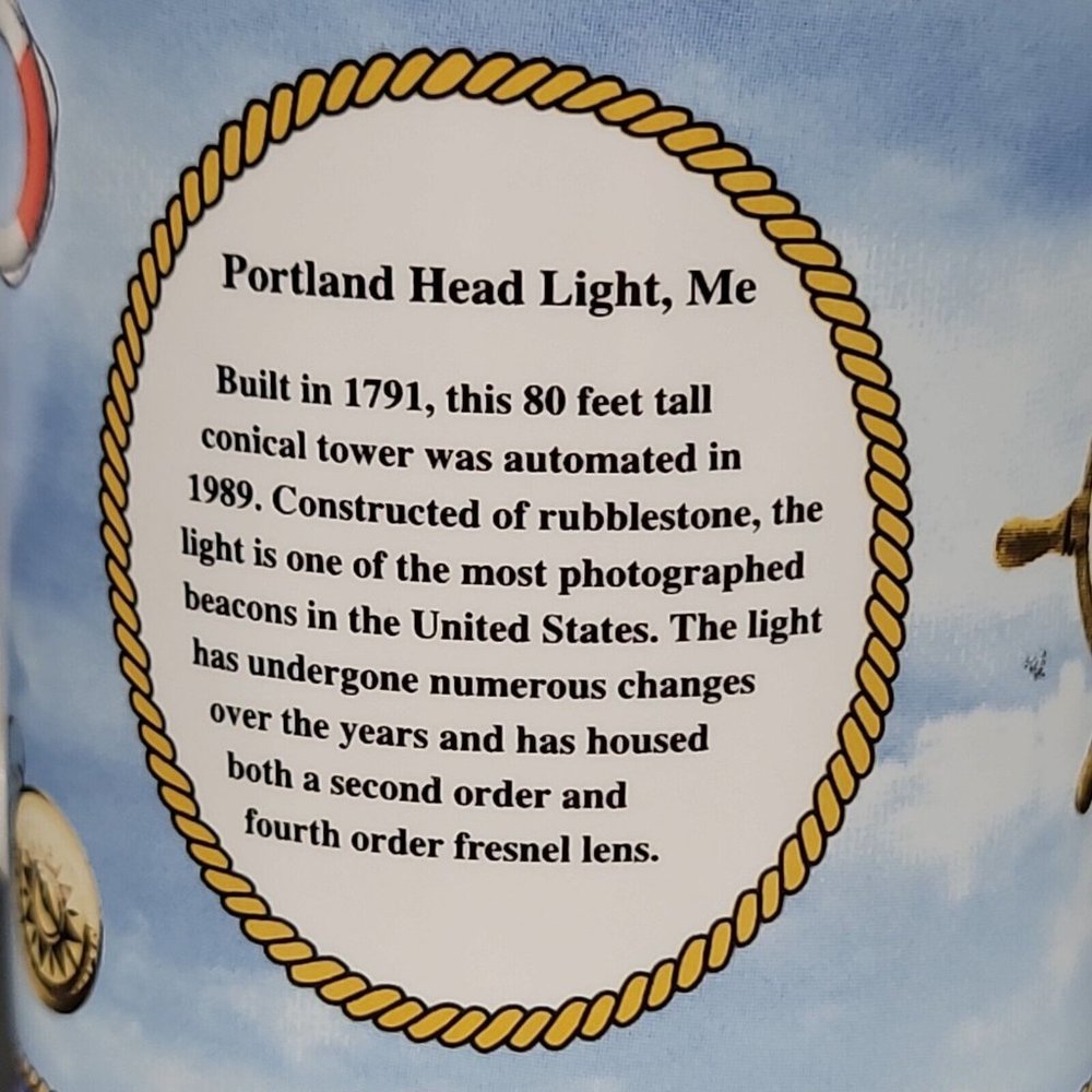 Royal Norfolk Portland Head Light Me Lighthouse 12oz Coffee Tea Mug Nautical Cup